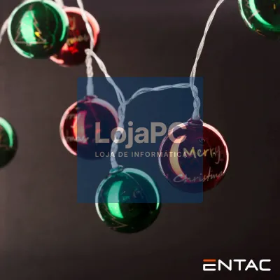 Grinalda 10 LEDS Bolas Coloridas 2xAA 1.65m ENTAC