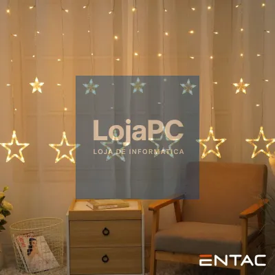 Grinalda 138 LEDs Cortina de Estrelas 2x1m C/ Comando ENTAC