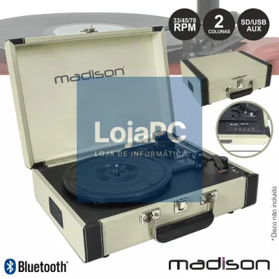 GIRA-DISCOS 33/45/78RPM RETRO BT/USB/SD/REC CREME MADISON