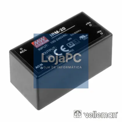 FONTE DE ALIMENTAÇÃO MEANWELL SAÍDA SIMPLES CÁPSULA 20W 12V