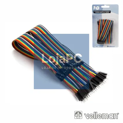 KIT SHUNTES MACHO FÊMEA EM CABO PLANO 40PINS 30CM VELLEMAN