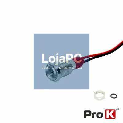 Luz Piloto Redondo De Metal 8mm 12-24V Branco PROK