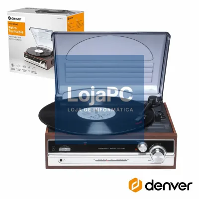 Gira-Discos 33/45/78RPM Vintage AUX/FM DENVER