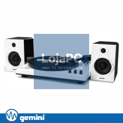 Gira-Discos 33/45/78RPM Preto/Branco C/ 2 Colunas GEMINI
