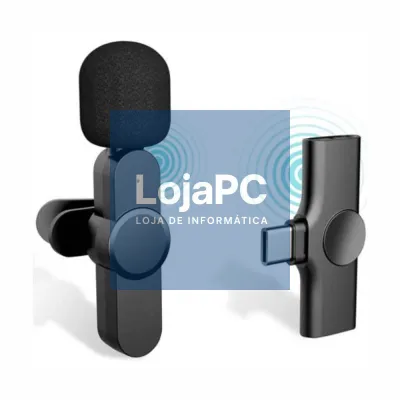 Microfone Lapela S/ fios C/ Receptor USB-C