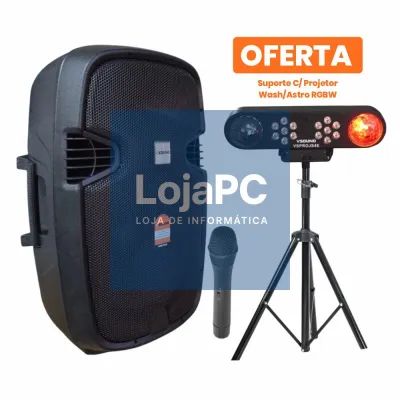 Coluna Amplificada 15" C/ Bateria C/ OFERTA Projetor