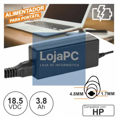 Alimentador P/ Hp 18.5V 3.8A 70W 4.8x1.7mm