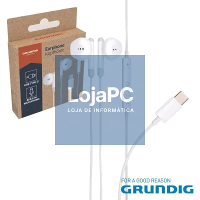 Auscultadores Stereo C/ Microfone USB-C Branco GRUNDIG