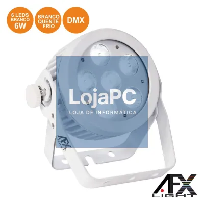 PROJETOR PAR C/ 6 LEDS BRANCOS 2 TONS 6W DMX AFXLIGHT