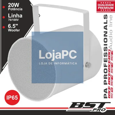 ALTIFALANTE PROJETOR SOM PA 100V 6" 20W IP65 ABS BRANCO