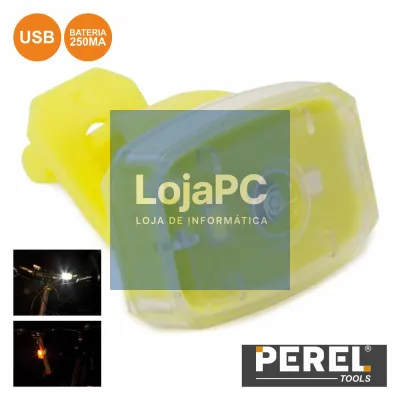 LANTERNA LED P/ BICICLETA E DESPORTO 2 LUZES USB BAT PEREL