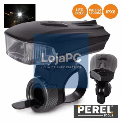 LANTERNA P/ BICICLETA LED CREE USB BATERIA IPX6 PEREL