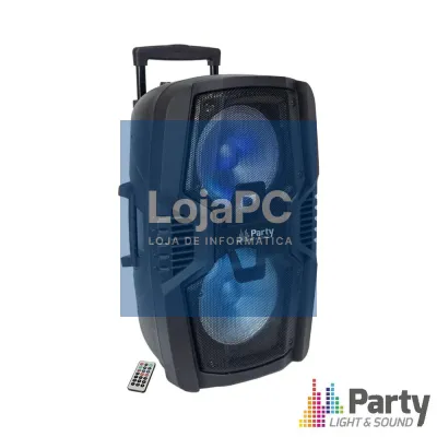 COLUNA AMPLIFICADA 10" 600W USB/AUX/BT/SD/BAT PRETA PARTY