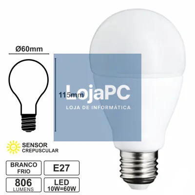 LÂMPADA E27 10W=60W 230V LED CREPUSCULAR 4000K 806LM