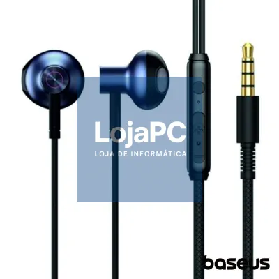 Auscultadores Stereo Encok C/ Mic Azul BASEUS