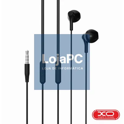 Auscultadores Stereo C/ Microfone Jack 3.5mm Preto XO