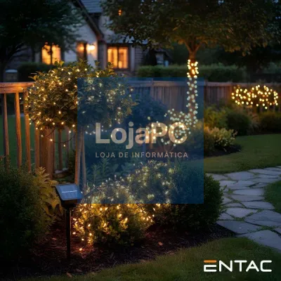 Grinalda 200 LED 20.4m C/ Painel Solar ENTAC