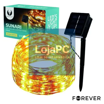 Grinalda 200 LED 3000K 22m C/ Painel Solar FOREVER