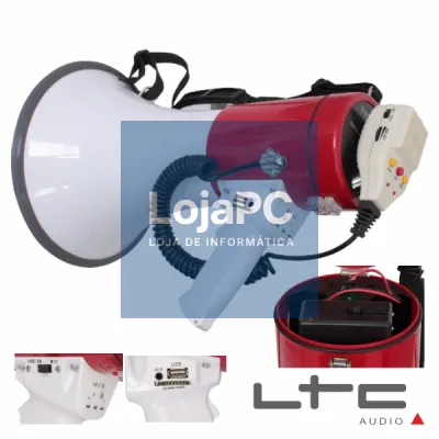 MEGAFONE 50W BAT RECARREGÁVEL 12V REC MIC USB LTC