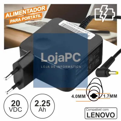 Alimentador P/ Lenovo 20V 2.25A 45W 4.0x1.7mm