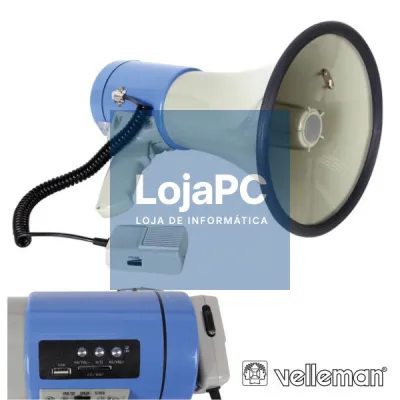 MEGAFONE 25W C/ RANHURA P/ CARTÃO SD E PORTA USB VELLEMAN