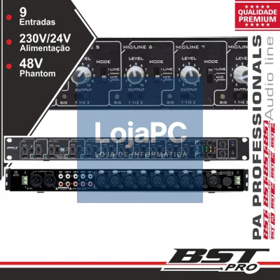 PRÉ-AMPLIFICADOR 19" 1U MATRIX 10 ENTRADAS 230/24V BSTPRO