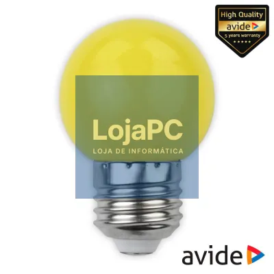 Lâmpada E27 1W LED Globo G45 Amarelo 30lm AVIDE