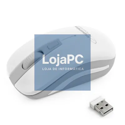 Rato Óptico 800/1200/1600 DPI s/ Fios 2.4GHz Branco/Cinzento