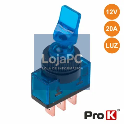 INTERRUPTOR ALAVANCA ON-OFF 20A/12V LUMINOSO AZUL PROK