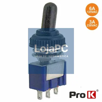 INTERRUPTOR ALAVANCA MINIATURA ON-OFF-ON C/ PROTEÇÃO PROK