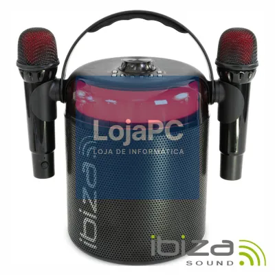 Coluna Portátil C/ 2x Micro S/ Fios 120W BT/AUX/USB/SD/COAX