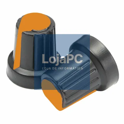Botão P/ Potenciometro Preto C/ Linha Laranja 15x17MM