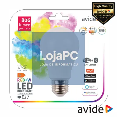 Lâmpada E27 9.4W 230V Globo RGBW CCT 806lm WiFi+BT