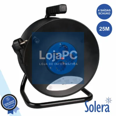 Extensão Elétrica C/ Enrolador 4x Schuko 25m SOLERA