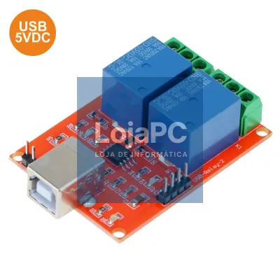 MÓDULO DE RELÉS USB 2 CANAIS 5V 10A