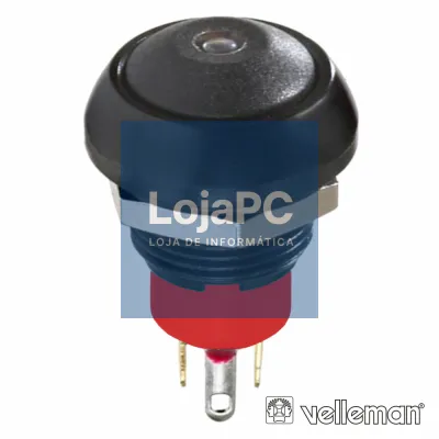 INTERRUPTOR PRESSÃO MINIATURA 1 LED 1P SPST (ON)-OFF PRETO