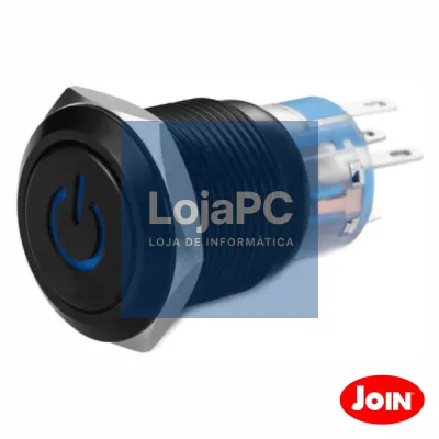 INTERRUPTOR REDONDO DE METAL 24V PRETO AZUL
