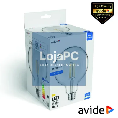 Lâmpada LED E27 Globo Filamento 12W 240V 6400K 1560lm AVIDE