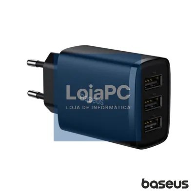 Alimentador Comutado 3 USB-A 17W Preto BASEUS