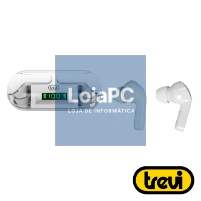Auriculares Earbuds Bluetooth 5.3 Branco C/ LCD TREVI