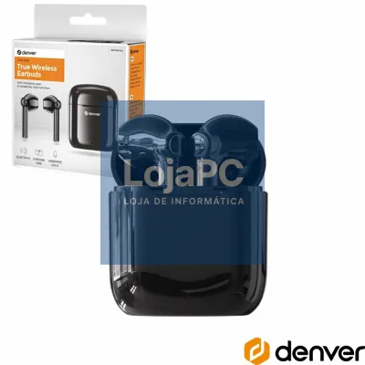 Auriculares Earbuds TWS Bluetooth V5.0 Preto DENVER