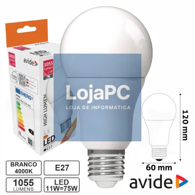 Lâmpada LED E27 Globo A60 11W 230V 4000K 1055lm AVIDE