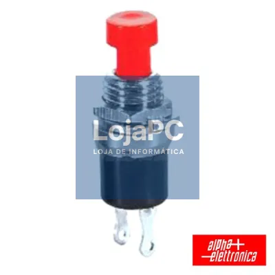 INTERRUPTOR PRESSÃO MINI REDONDO NORM ABERTO VERMELHO