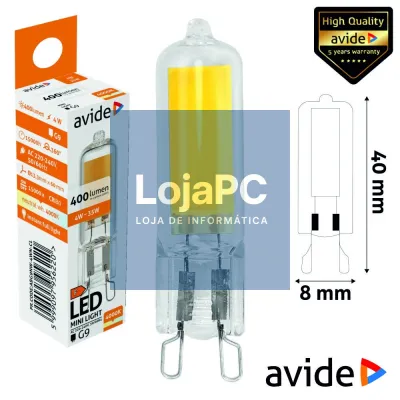 Lâmpada LED G9 4W 230V COB 4000K 400lm AVIDE