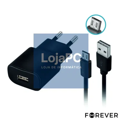 ALIMENTADOR COMUTADO + CABO MICRO USB TIPO 2A FOREVER