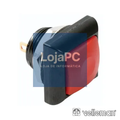 INTERRUPTOR PRESSÃO MINIATURA 1P SPST OFF-(ON) VERMELHO