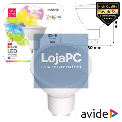 Lâmpada GU10 Dimável 4.9W LED RGBW WIFI AVIDE