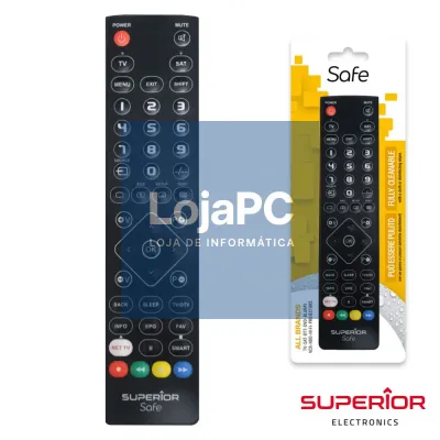 Comando TV Universal 2:1 Lavável Slim Preto SUPERIOR