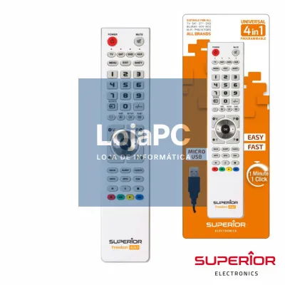 Comando TV Programável Branco FREEDOM C/ USB