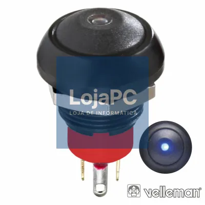 Interruptor Pressão Miniatura 1 LED 1p Spst (On)-Off Preto
